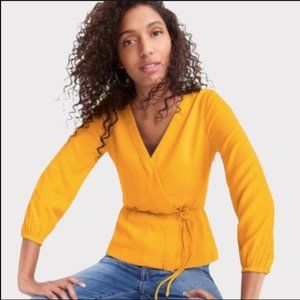 J. Crew Drapey crepe faux-wrap top
